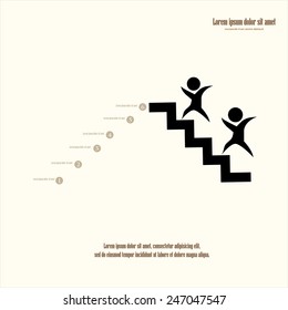 vector of man on stairs  icon,man walk on stair vector,business man   