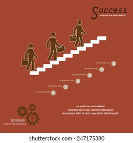 vector of man on stairs  icon,man walk on stair vector,business man          