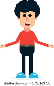 vector man open hand welcoming someone or making greeting