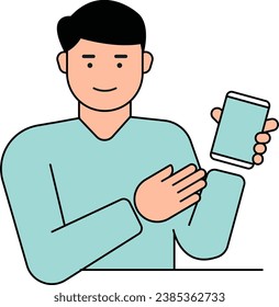 vector man with phone simple