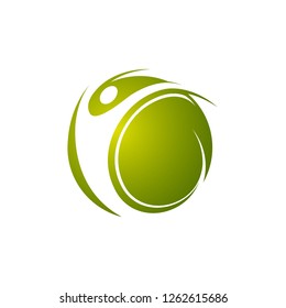 Vector man and planet logo combination. People and world symbol or icon. Unique human and globe logotype design template.