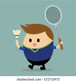 Vector of man playing badminton
