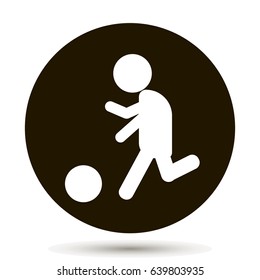 Vector man playing ball. Soccer player.  Football player. 