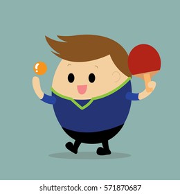 Vector of man playing table tennis