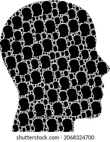 Vector man Profil fraktal ist aus Wiederholung Fraktal Mann Profil Symbole. Fraktale Zusammensetzung des menschlichen Profils.