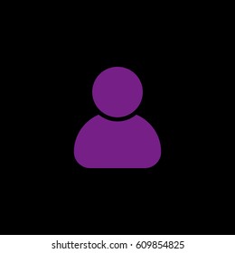 Vector man profile Icon. Fiolet icon on black background