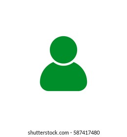 Vector man profile Icon on white background. Green icon