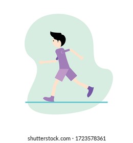 vector of man running with pastel colors