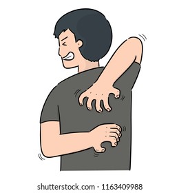 Vector Of Man Scratching Back