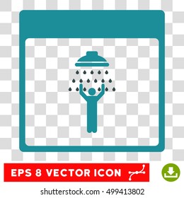 Vector Man Shower Calendar Page EPS vector pictogram. Illustration style is flat iconic bicolor soft blue symbol on a transparent background.