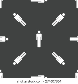 Vector man sign repeated on grey background