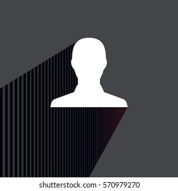 Vector. Man silhouette / avatar / profile picture. Light shadow.
