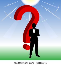 Vector - Man silhouette with question sign