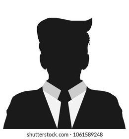 vector Man silhouette wearing suit profile avatar business man anonymous unknown person  vector illustrations isolated on white background