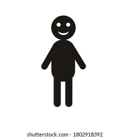 Vector man.  A man with a smile.  The man is black and white.  Simple graphics.