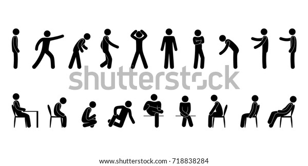 Vector Man Stick Figure Person Pictogram Stock Vector (Royalty Free ...