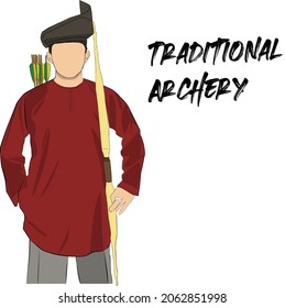 vector Man traditional archer malay