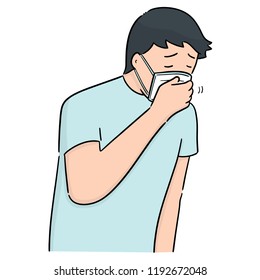 vector of man using medical mask