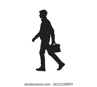 vector of a man walking carrying a briefcase