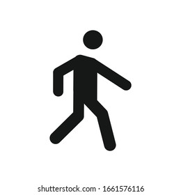 Vector man walking icon. Flat people walk illustration isolated on white background