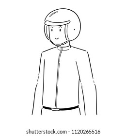 vector of man wearing helmet