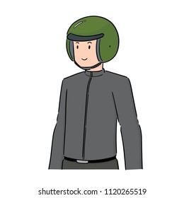 vector of man wearing helmet
