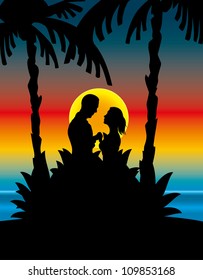 Vector. Man and woman.