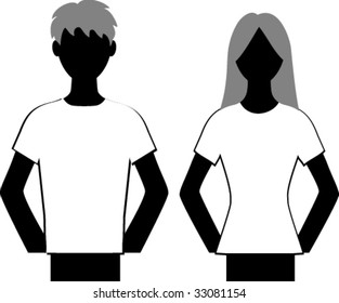 Vector man and woman