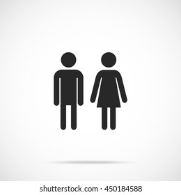 Vector man and woman. Black icon. Modern flat design vector illustration, quality concept for web banners, web and mobile applications, infographics. Vector icon isolated on gradient background