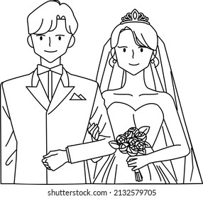 vector man woman couple getting married