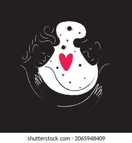 Vector a man and a woman embrace. Cartoon character. Love.