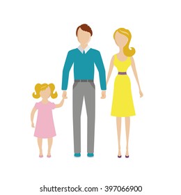 Vector man and woman family couple icon template isolated