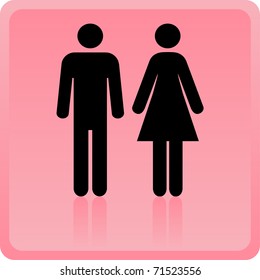 Vector Man & Woman icon over pink background