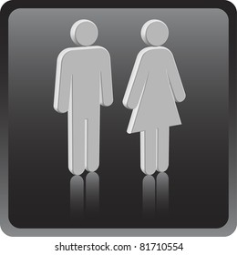 Vector Man & Woman icon over gray background