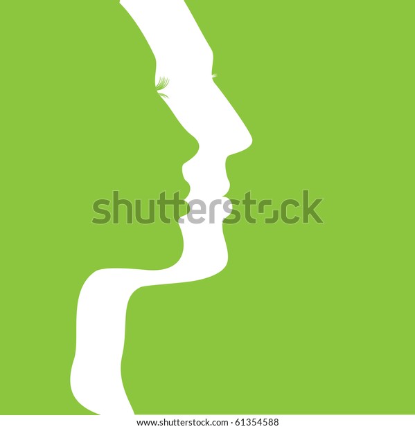 Vector Man Woman Icon Over Green Stock Vector (Royalty Free) 61354588 ...