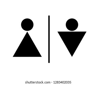 Vector man and woman icons, toilet sign, restroom, minimal style, pictogram