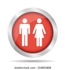 Vector man and woman icons, toilet sign, restroom icon, minimal style, pictogram