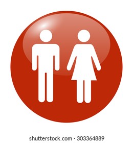 Vector man and woman icons, toilet sign, restroom icon, minimal style, pictogram