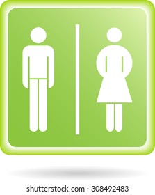 Vector man and woman icons, toilet sign, restroom icon, minimal style, pictogram