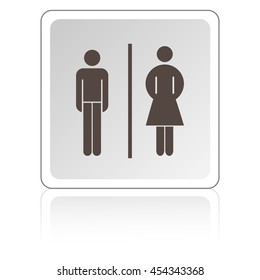 Vector man and woman icons, toilet sign, restroom icon, minimal 