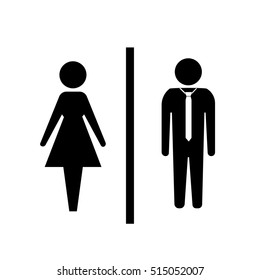 Vector man and woman icons, toilet sign, restroom icon, minimal style, pictogram