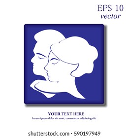 Vector man and woman profiles 