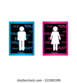 Vector: Man & Woman restroom sign 