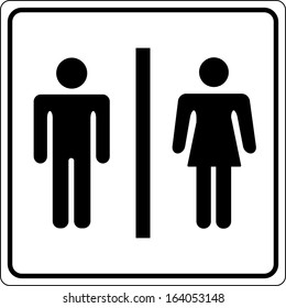 Vector Man & Woman Restroom Sign