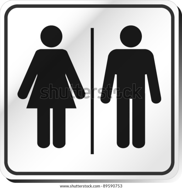Vector Man Woman Restroom Sign Stock Vector (Royalty Free) 89590753 Man And Woman Bathroom Symbol