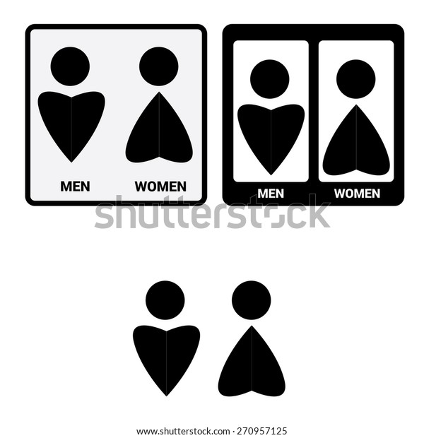 Vector Man Woman Restroom Signsquare Toilet Stock Vector Royalty Free