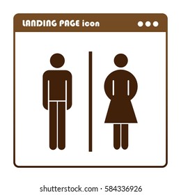 Vector man and woman, toilet sign, icon for the landing page
