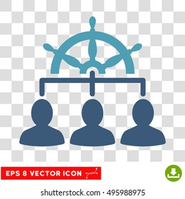 Vector Management EPS vector icon. Illustration style is flat iconic bicolor cyan and blue symbol on a transparent background.