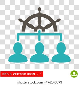 Vector Management EPS vector pictogram. Illustration style is flat iconic bicolor grey and cyan symbol on a transparent background.