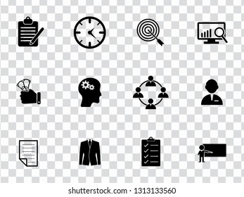 vector management icons set - business project sign symbols. office, teamwork, manager and organization icons